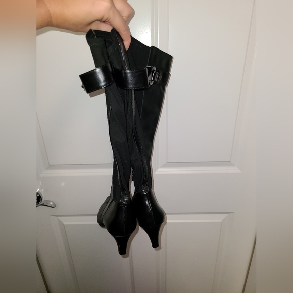 Nine West Kitten Mini Heel Black Boots Sz 10 - Picture 4 of 7